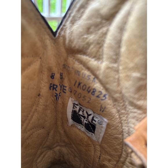 Vintage Frye Tan Western Boots Size 8 - Cowboy Cowgirl Boots - Picture 6 of 8
